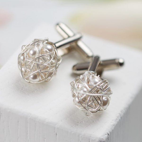 Twisted Swarovski Wedding Cufflinks
