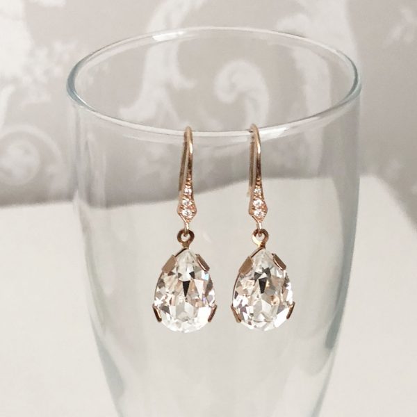 Victoria rose gold Swarovski crystal earrings