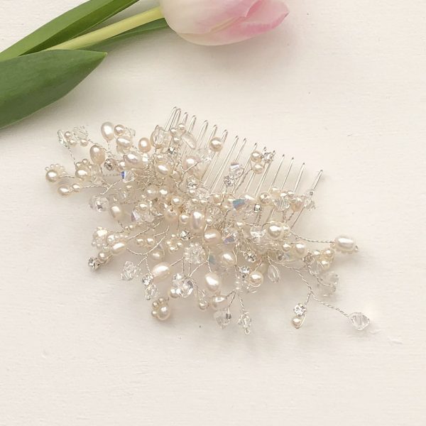 Tori Wedding Hair Comb in Silver