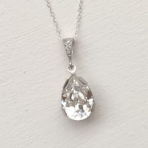 Victoria Silver Crystal Necklace