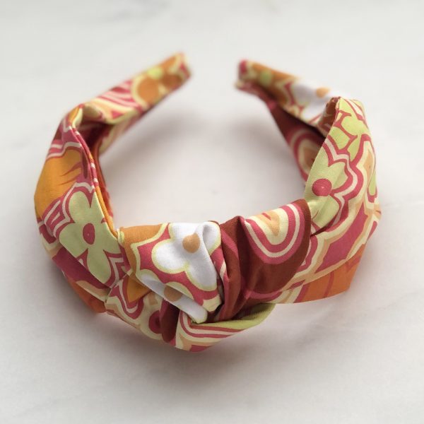 Knotted Headband Orange Floral