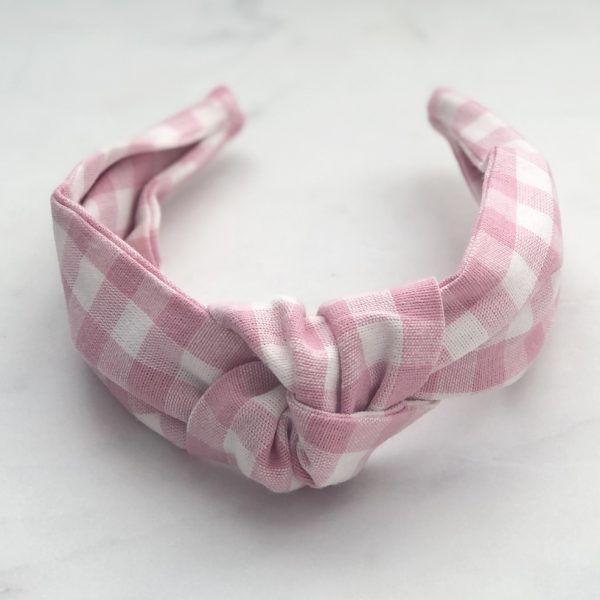 Knotted Headband Pink Gingham