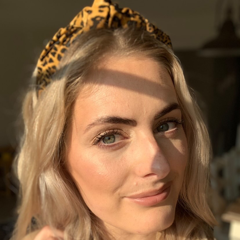 Knotted Headband Animal Print on Model