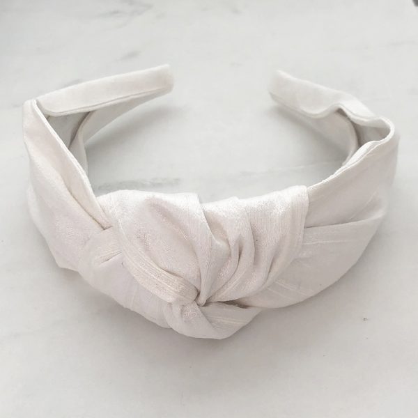 Knotted Headband Ivory Silk