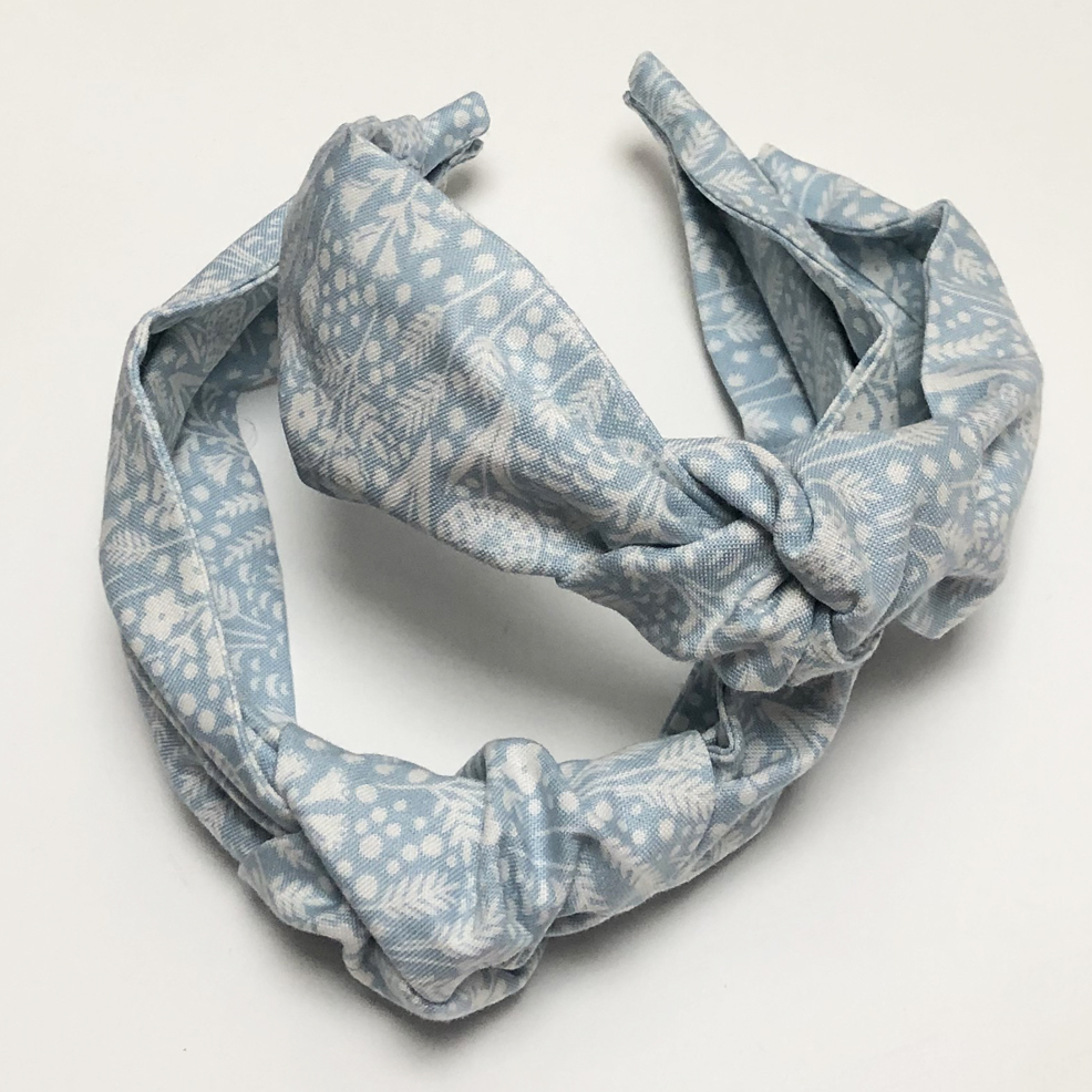 Knotted Headband Pale Blue Mini and Adult