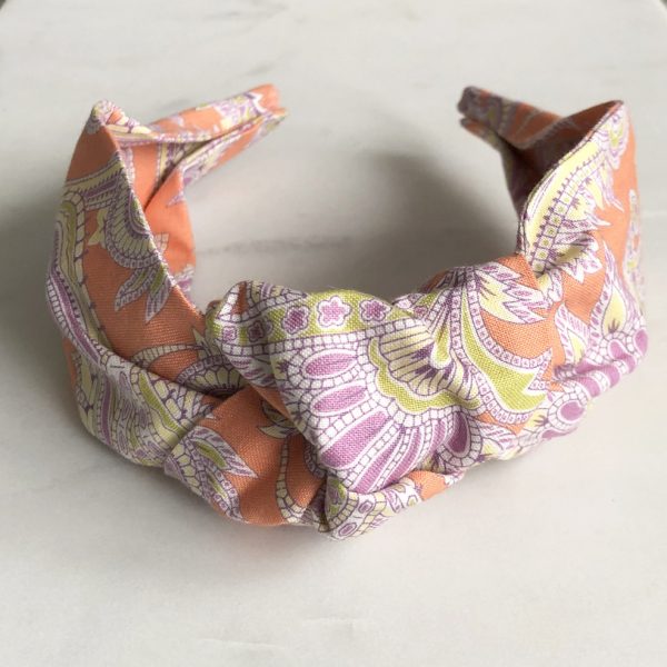 Knotted Headband Orange Print