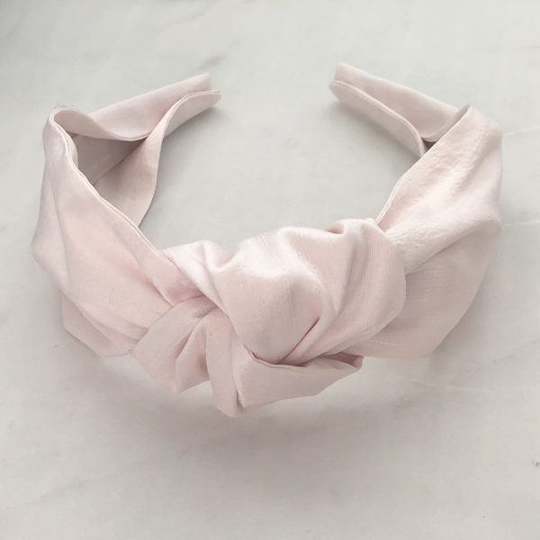 Knotted Headband Pink Silk