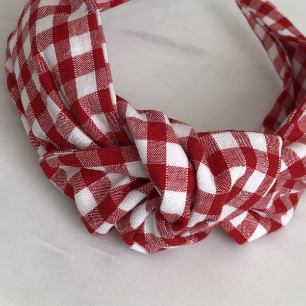 Knotted Headband Red Gingham Mini