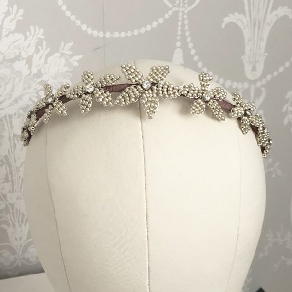 Isla Flower Headpiece on head