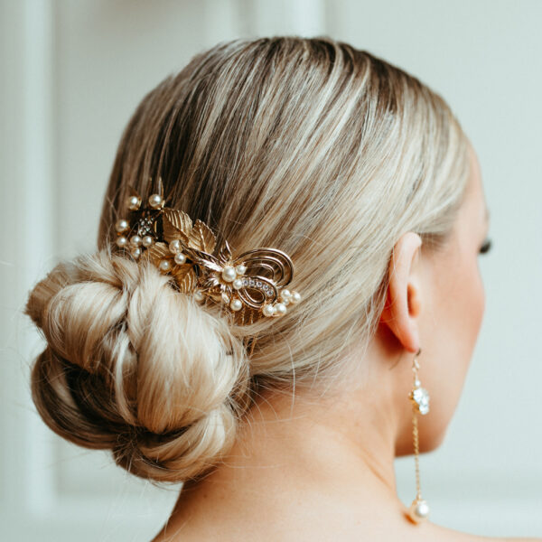 Vintage Gold Comb on model