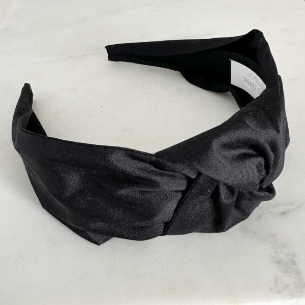 Knotted Headband Black Silk