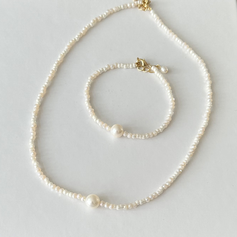 Annabelle Pearl Necklace with Bracelet