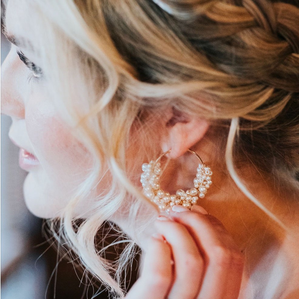 Jasmin Hoop Earrings on model