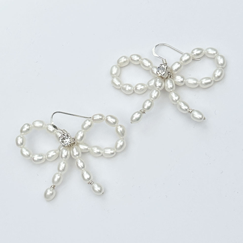 Pearl Bow Earrings