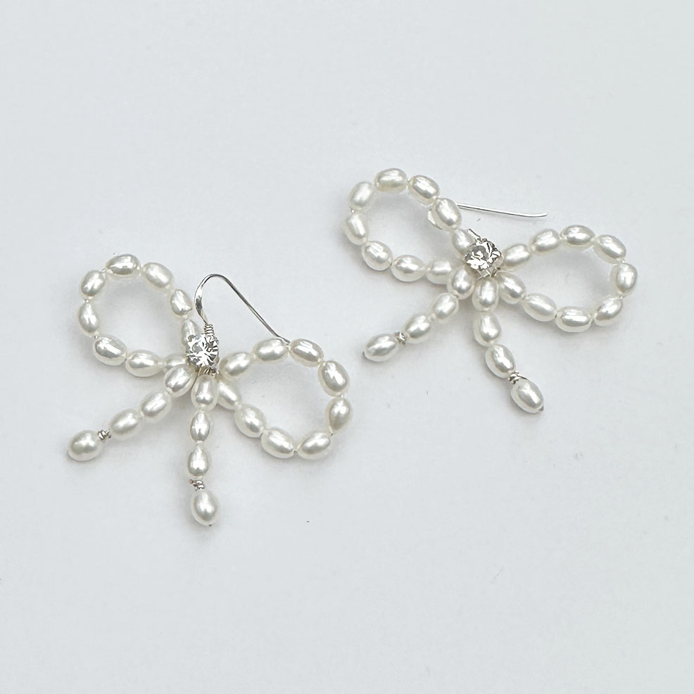 Pearl Bow Earrings